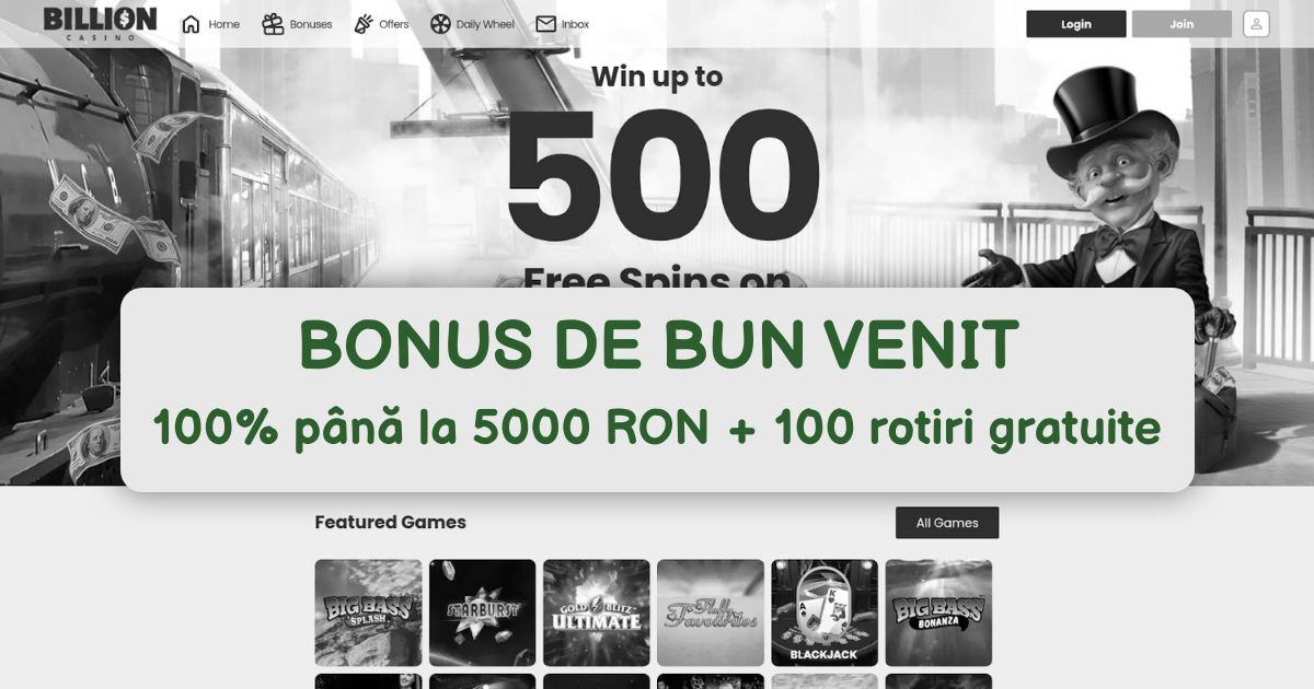 Billion Casino - Top păcănele online cu bonus 3000 RON